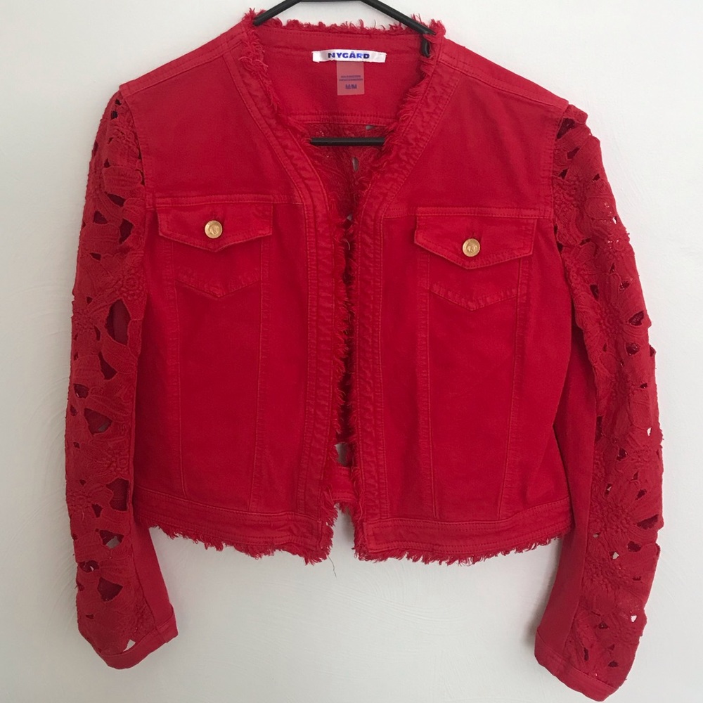 Frayed Lace Jean Jacket